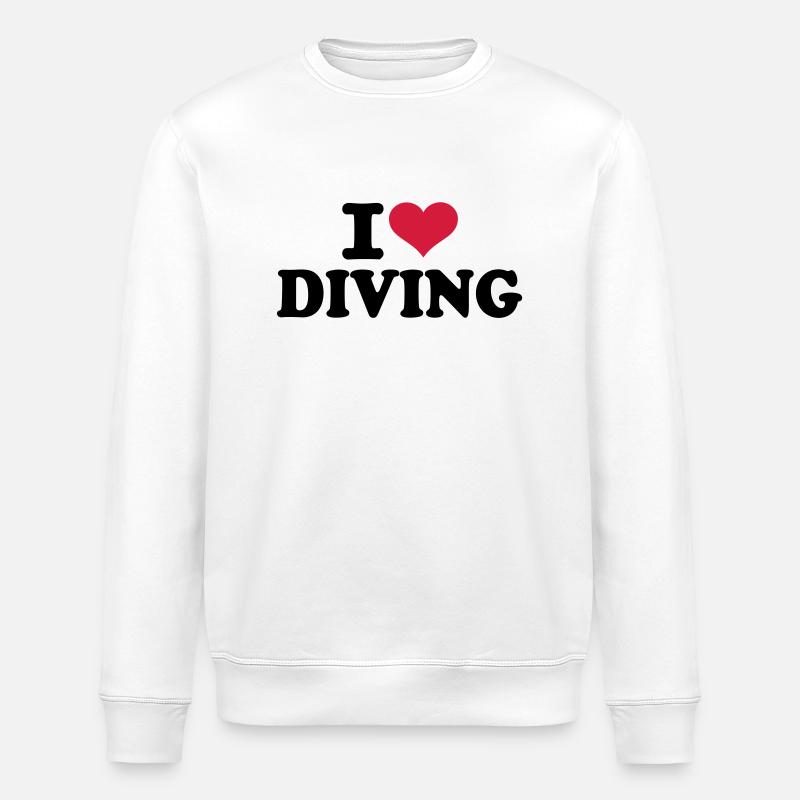 I love Diving - Stanley/Stella ROLLER Unisex Organic Sweatshirt - white