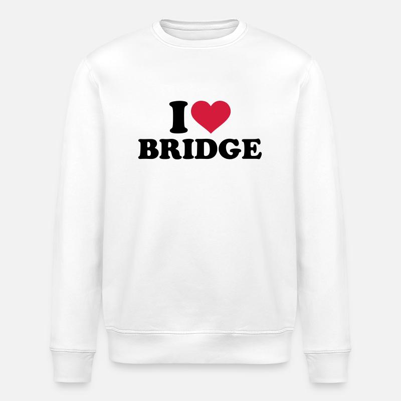I love Bridge - Stanley/Stella ROLLER Unisex Organic Sweatshirt - white