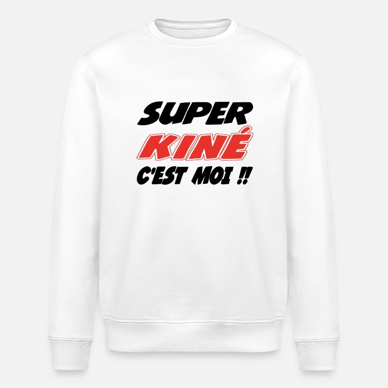 Super kiné c'est moi !! - Stanley/Stella ROLLER Unisex Organic Sweatshirt - white