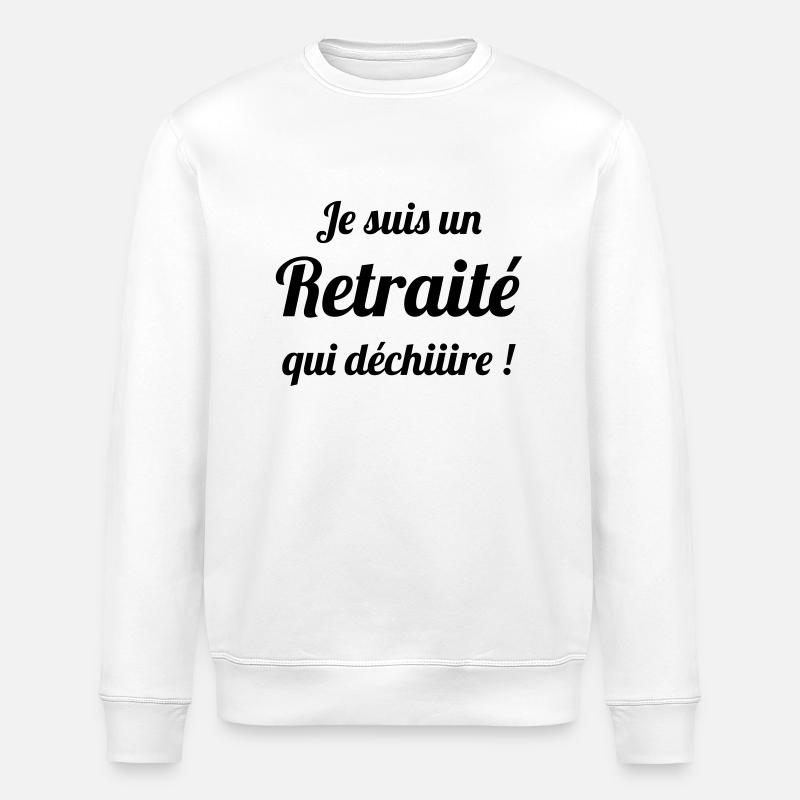 retraite / retraité / retraitée / pension - Sweat bio ROLLER Stanley/Stella Unisexe - blanc