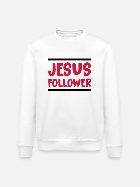 jesus_follower_002 - Stanley/Stella ROLLER Unisex Organic Sweatshirt - white