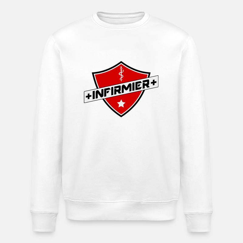 blason infirmier - Stanley/Stella Unisex Bio-Sweatshirt ROLLER - Weiß