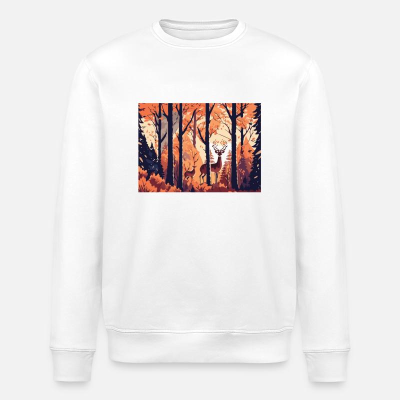 Herbstlandschaft (Herbstkollektion #10) - Stanley/Stella Unisex Bio-Sweatshirt ROLLER - Weiß