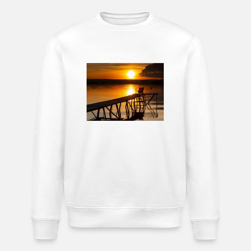 Sonnenuntergang am Ammersee - Stanley/Stella Unisex Bio-Sweatshirt ROLLER - Weiß