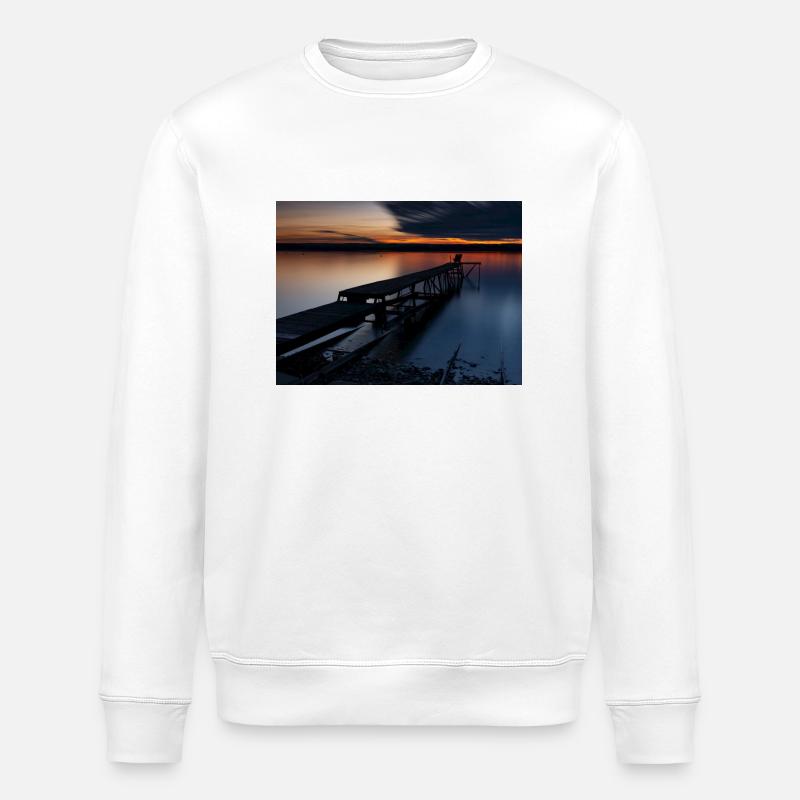 Sunset at Lake Ammersee - Stanley/Stella ROLLER Unisex Organic Sweatshirt - white