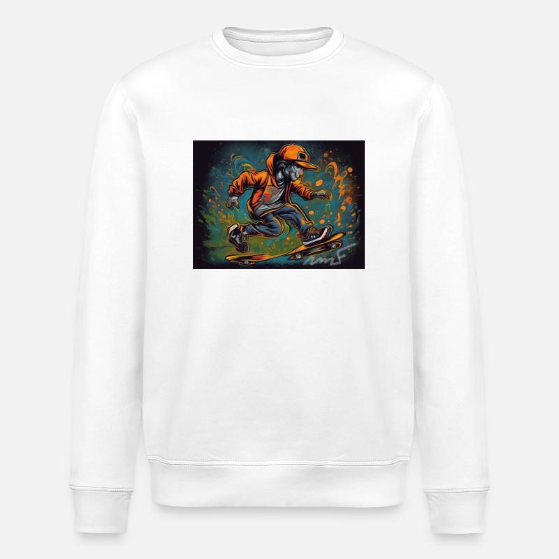 Schlittschuh - Stanley/Stella Unisex Bio-Sweatshirt ROLLER - Weiß