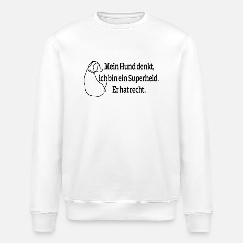 Hund Spruch Lineart - Stanley/Stella Unisex Bio-Sweatshirt ROLLER - Weiß