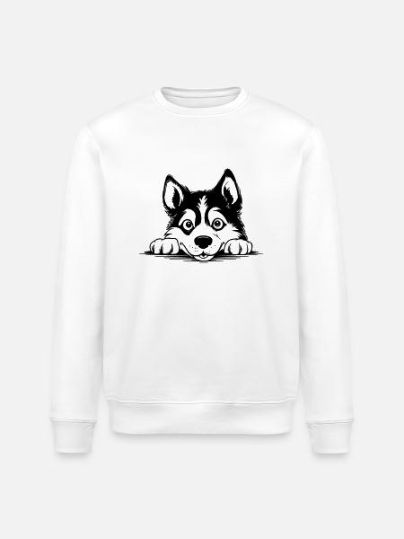Siberian Husky - Stanley/Stella ROLLER Unisex Organic Sweatshirt - white