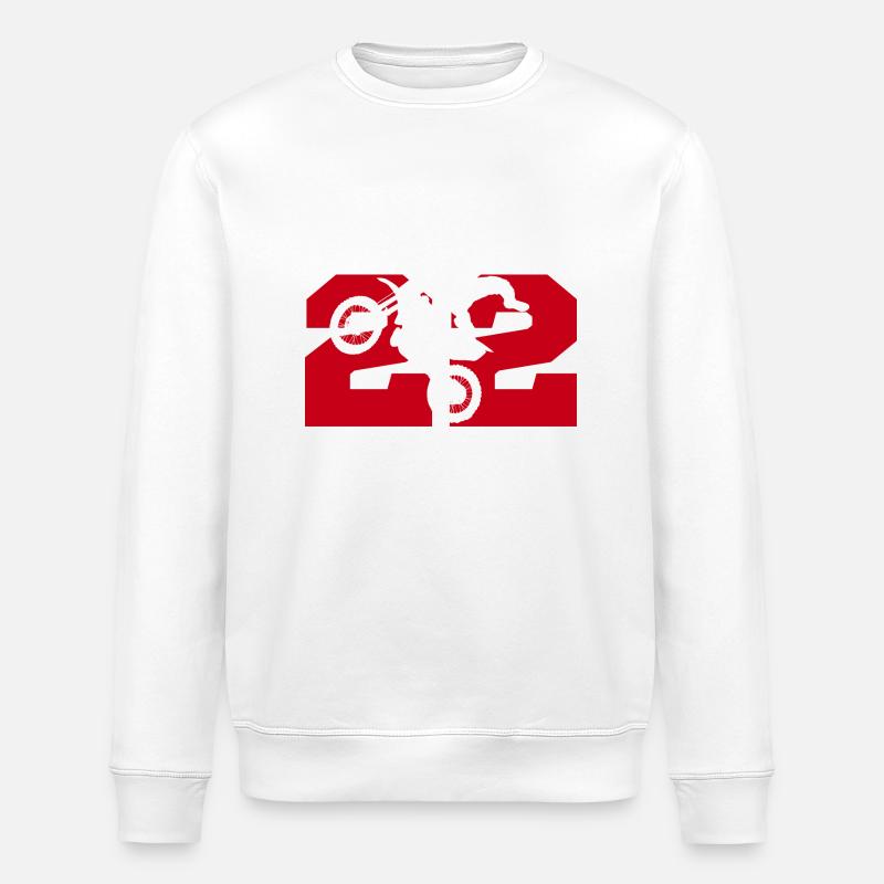 Moto 22 motard - Sweat bio ROLLER Stanley/Stella Unisexe - blanc