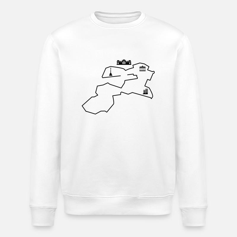 Berlin Marathon Line - Stanley/Stella ROLLER Unisex Organic Sweatshirt - white