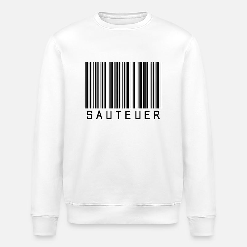 Strichcode "SAUTEUER" black/schwarz - Stanley/Stella Unisex Bio-Sweatshirt ROLLER - Weiß