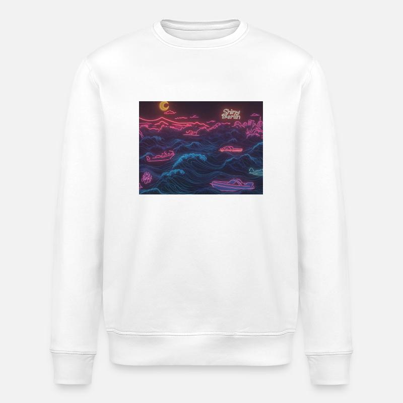 Neon waves - Stanley/Stella Unisex Bio-Sweatshirt ROLLER - Weiß