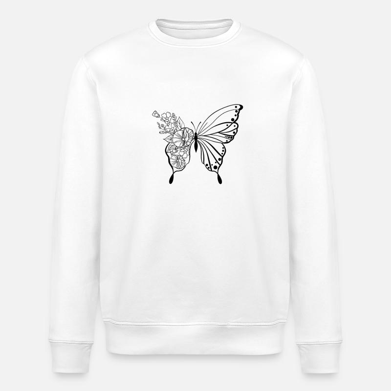 Schmetterling - Stanley/Stella Unisex Bio-Sweatshirt ROLLER - Weiß