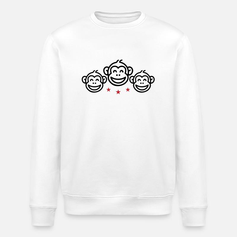 Affen Gruppe - Stanley/Stella Unisex Bio-Sweatshirt ROLLER - Weiß