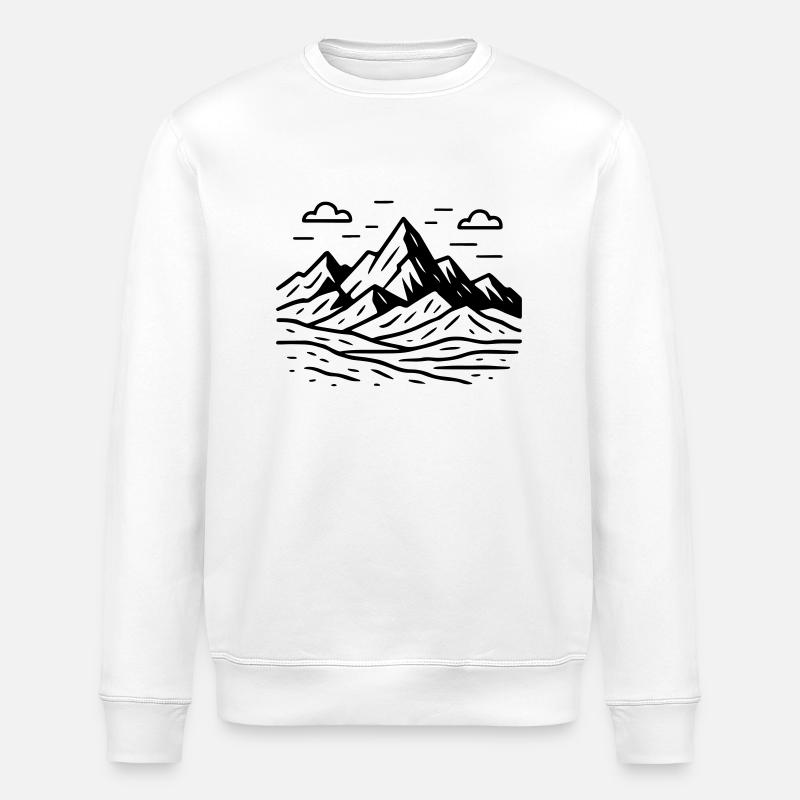 Berg Landschaft - Stanley/Stella Unisex Bio-Sweatshirt ROLLER - Weiß