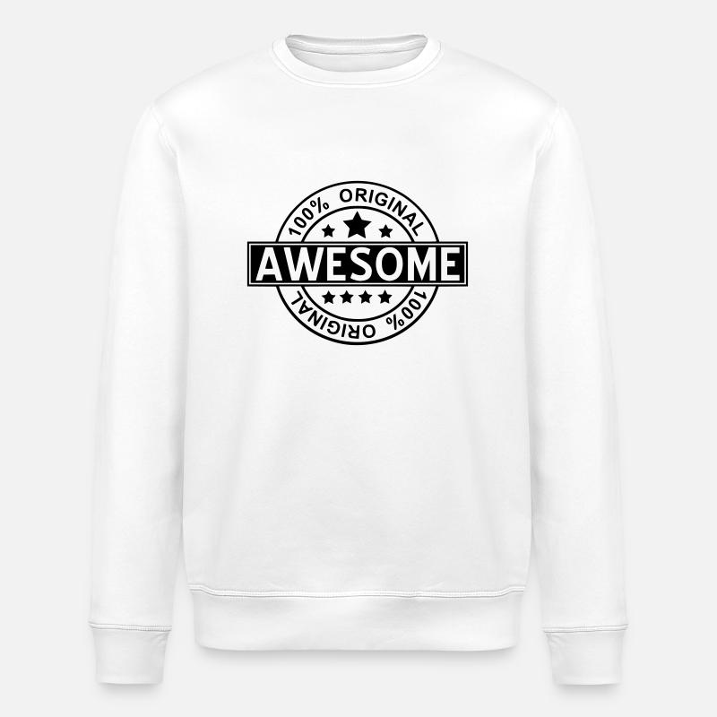 awesome - Stanley/Stella ROLLER Unisex Organic Sweatshirt - white