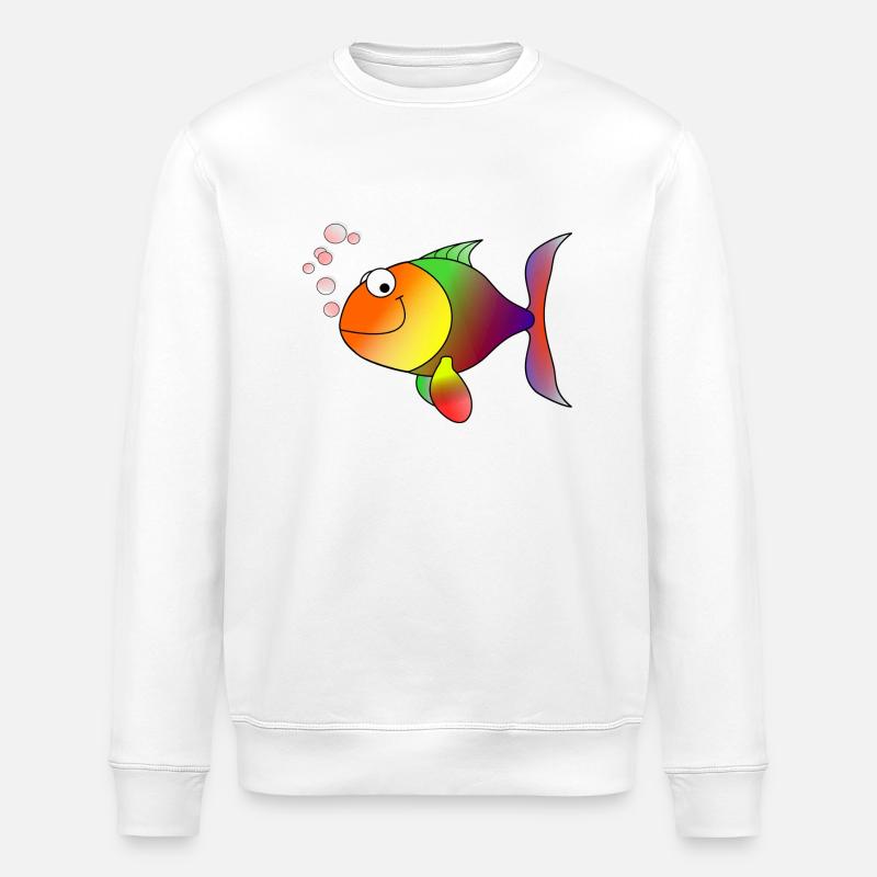 fish - Stanley/Stella ROLLER Unisex Organic Sweatshirt - white