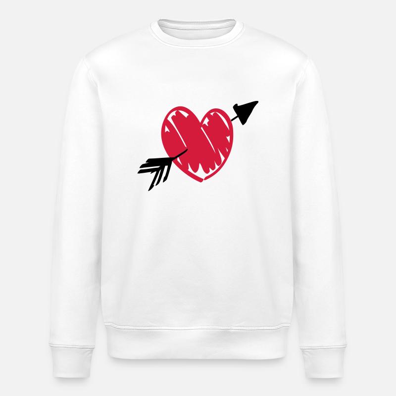 Herz Pfeil - Stanley/Stella Unisex Bio-Sweatshirt ROLLER - Weiß