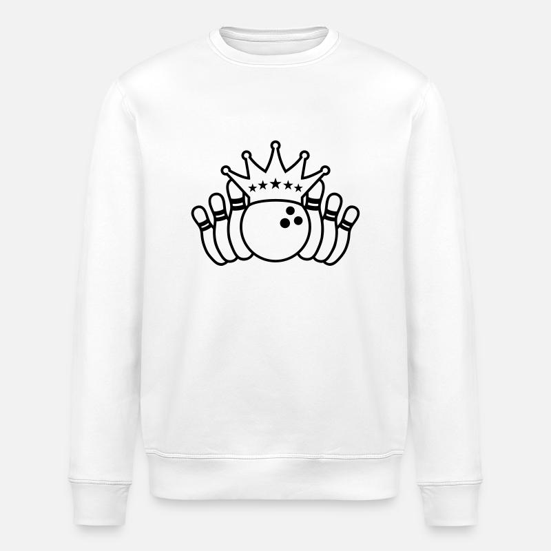 bowling_king - Stanley/Stella ROLLER Unisex Organic Sweatshirt - white