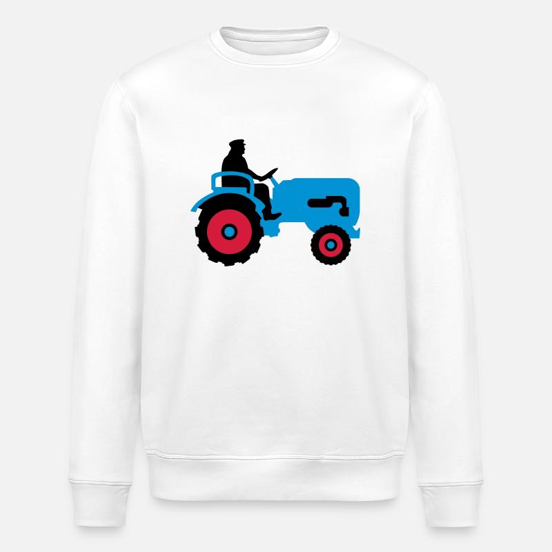 bauer_mit_traktor_032013_b_3c - Stanley/Stella Unisex Bio-Sweatshirt ROLLER - Weiß
