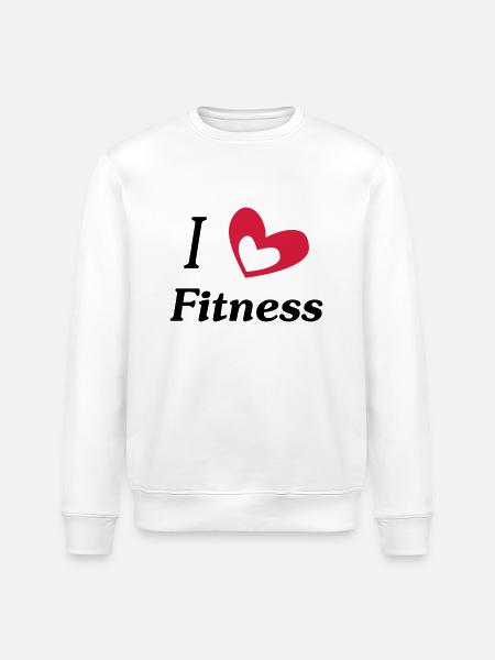 i love fitness - Stanley/Stella ROLLER Unisex Organic Sweatshirt - white