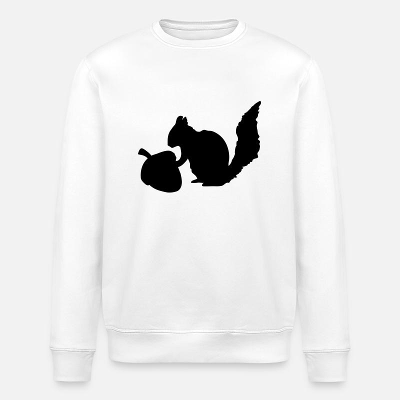 Squirrel Nut - Stanley/Stella ROLLER Unisex Organic Sweatshirt - white