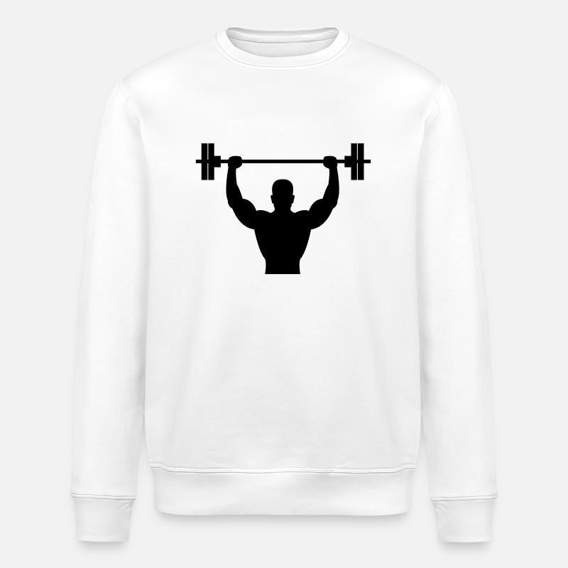 bodybuilder - Stanley/Stella ROLLER Unisex Organic Sweatshirt - white