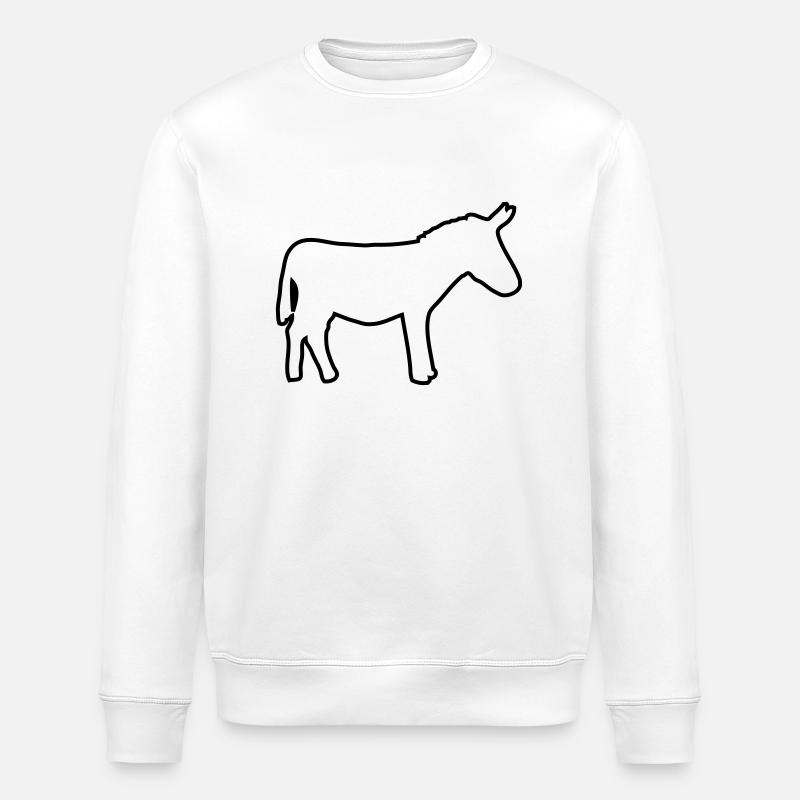 Donkey Logo Drawing - Stanley/Stella ROLLER Unisex Organic Sweatshirt - white