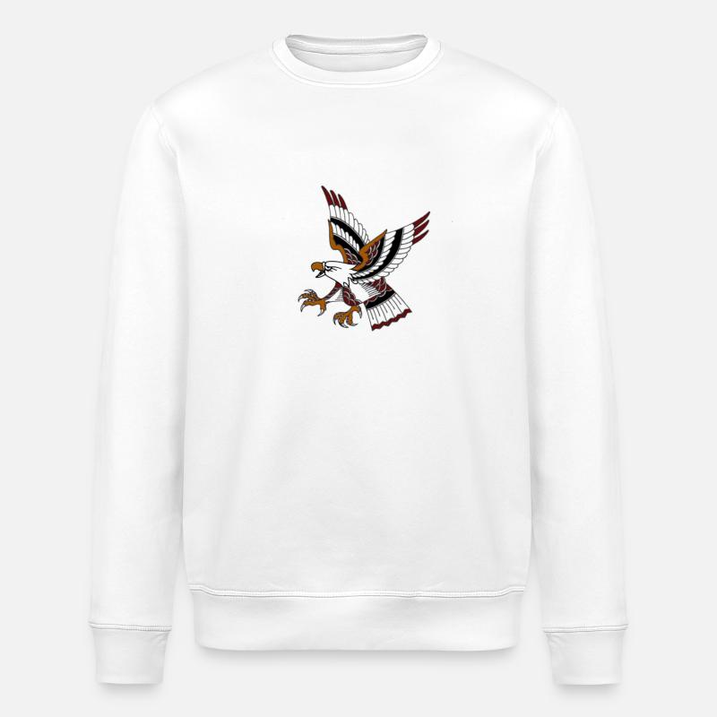 Old school eagle - Stanley/Stella ROLLER Unisex Organic Sweatshirt - white