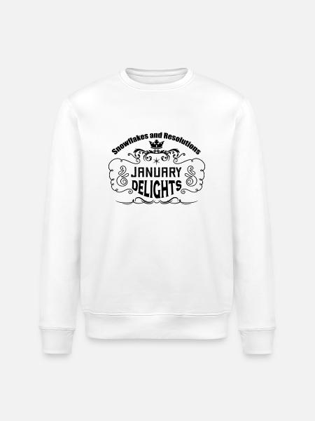 Snowflakes and Resolutions: January Delights. - Stanley/Stella ROLLER Unisex Organic Sweatshirt - white