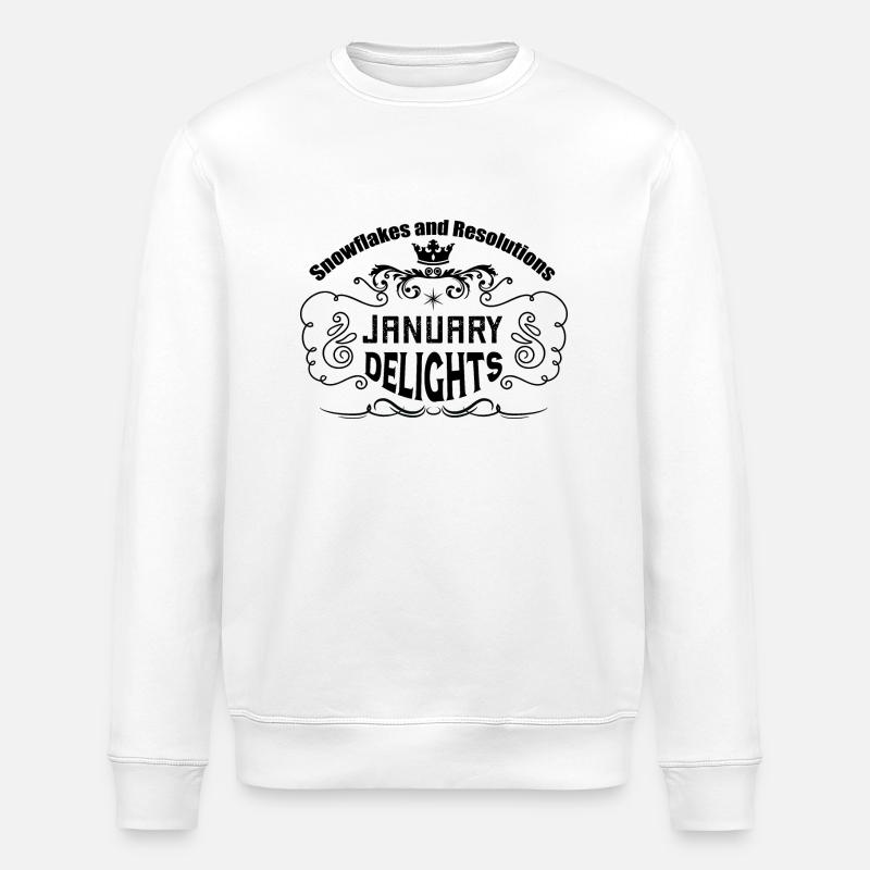 Snowflakes and Resolutions: January Delights. - Stanley/Stella ROLLER Unisex Organic Sweatshirt - white