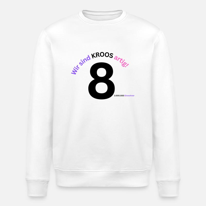 Wir sind KROOSARTIG - Stanley/Stella Unisex Bio-Sweatshirt ROLLER - Weiß