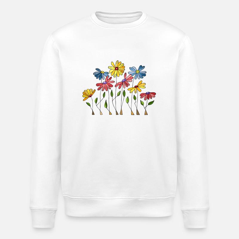 Blumen - Stanley/Stella Unisex Bio-Sweatshirt ROLLER - Weiß
