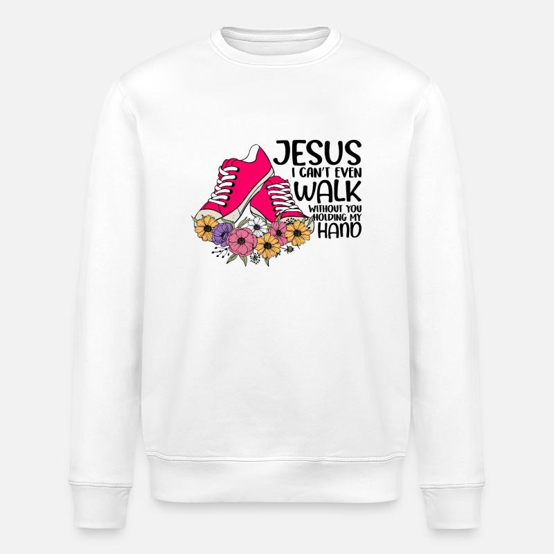 Marcher avec Jésus - Sweat bio ROLLER Stanley/Stella Unisexe - blanc