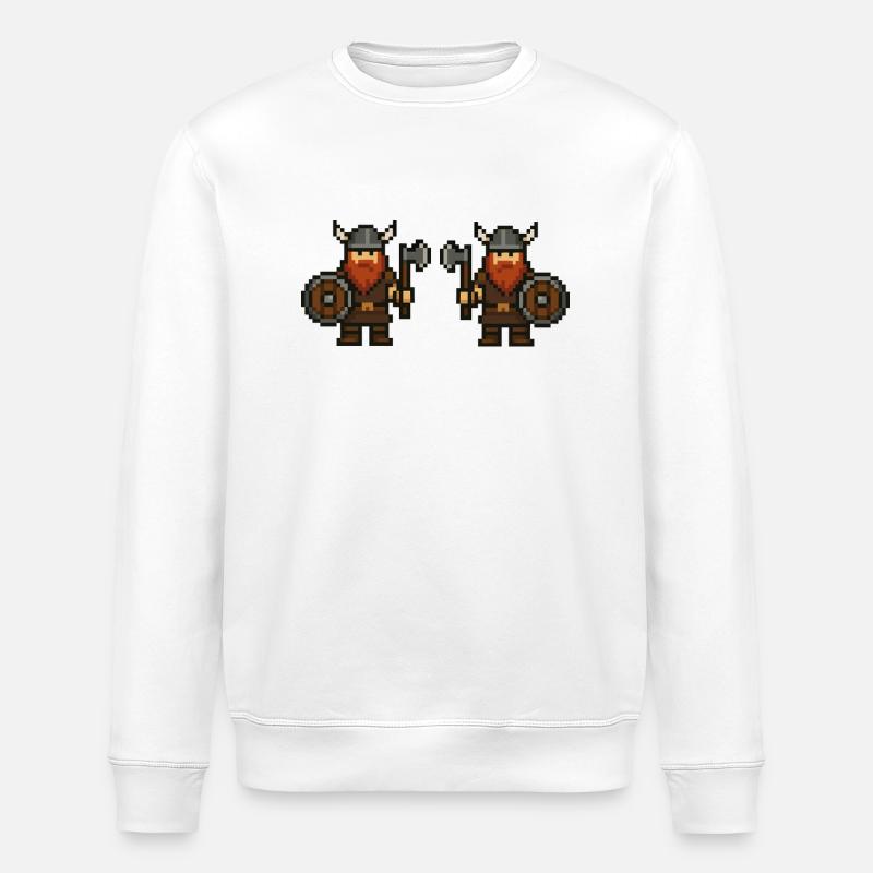 Viking Pixel 2 - Stanley/Stella ROLLER Unisex Organic Sweatshirt - white