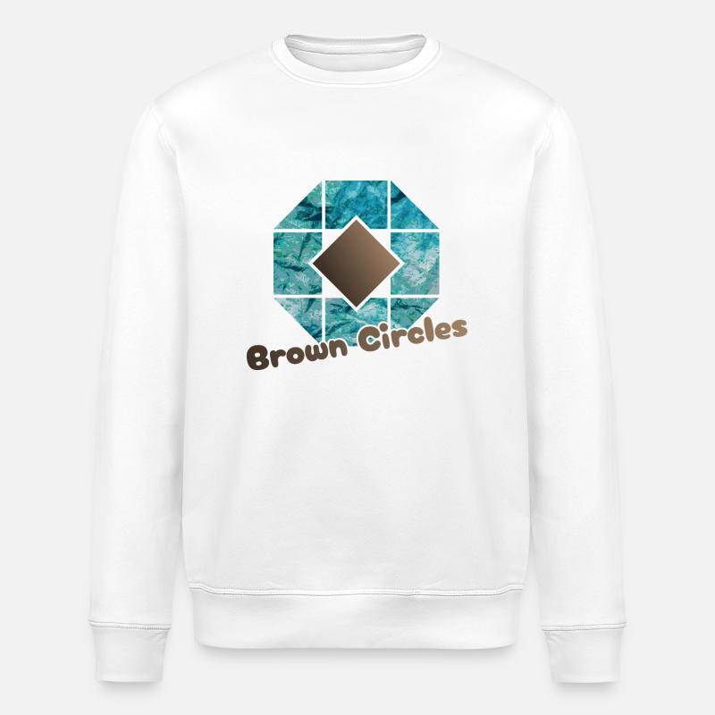 Abstrait Octogonal Cercles Bruns - Sweat bio ROLLER Stanley/Stella Unisexe - blanc