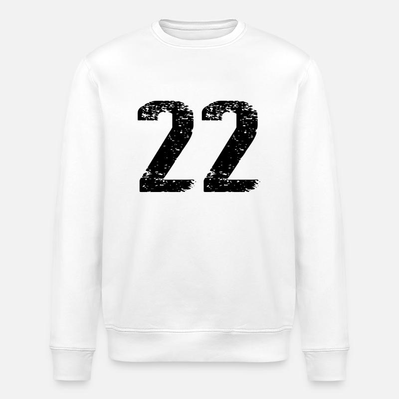 22 Zahl Trikot - Stanley/Stella Unisex Bio-Sweatshirt ROLLER - Weiß
