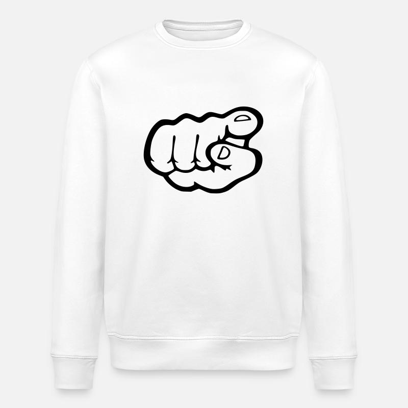 Finger point - Sweat bio ROLLER Stanley/Stella Unisexe - blanc