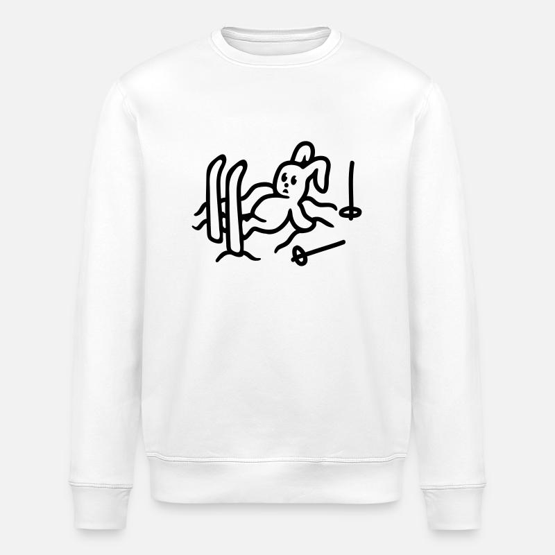 Skihase gefallen - line - Stanley/Stella Unisex Bio-Sweatshirt ROLLER - Weiß
