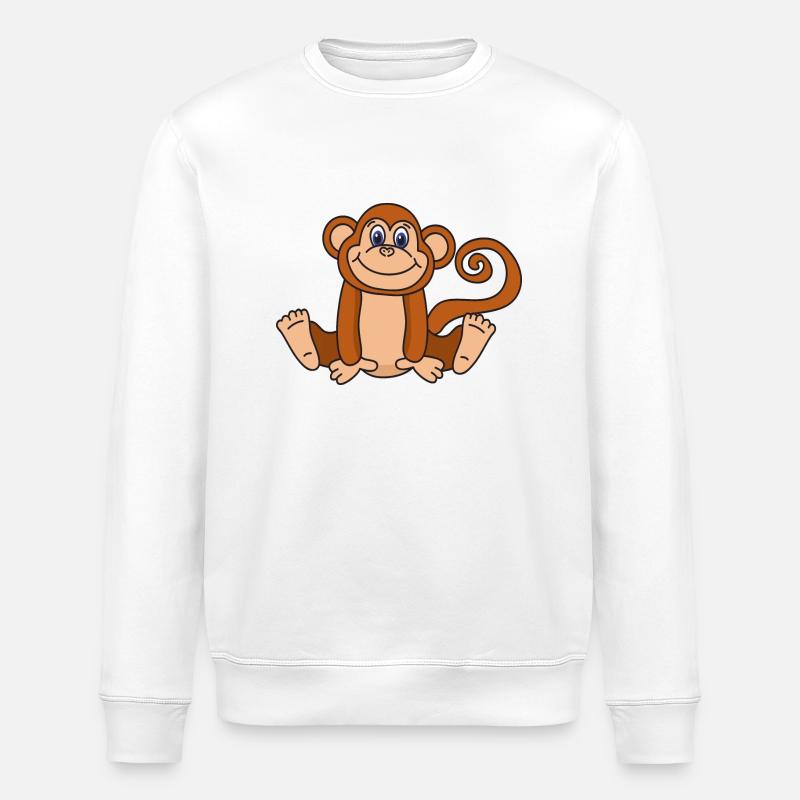 monkey - Stanley/Stella ROLLER Unisex Organic Sweatshirt - white