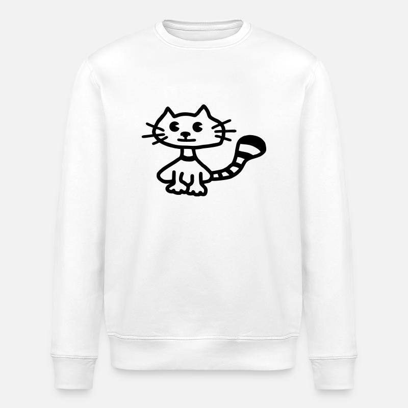 Cute Cat - Stanley/Stella ROLLER Unisex Organic Sweatshirt - white