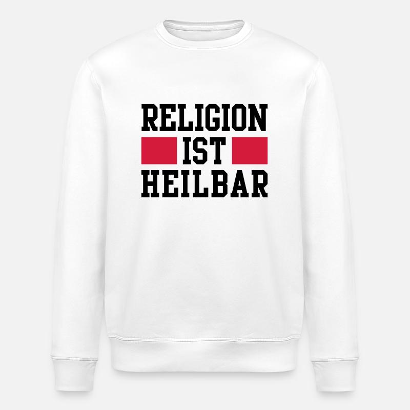 Religion ist heilbar - Stanley/Stella Unisex Bio-Sweatshirt ROLLER - Weiß
