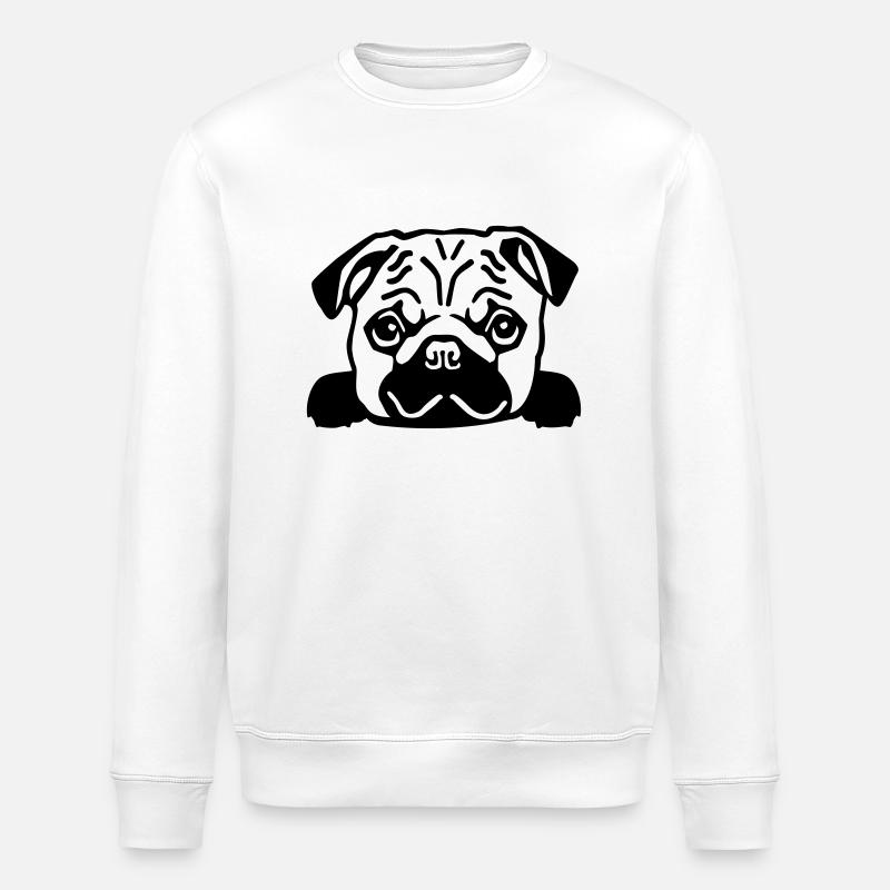 Mops - Stanley/Stella Unisex Bio-Sweatshirt ROLLER - Weiß