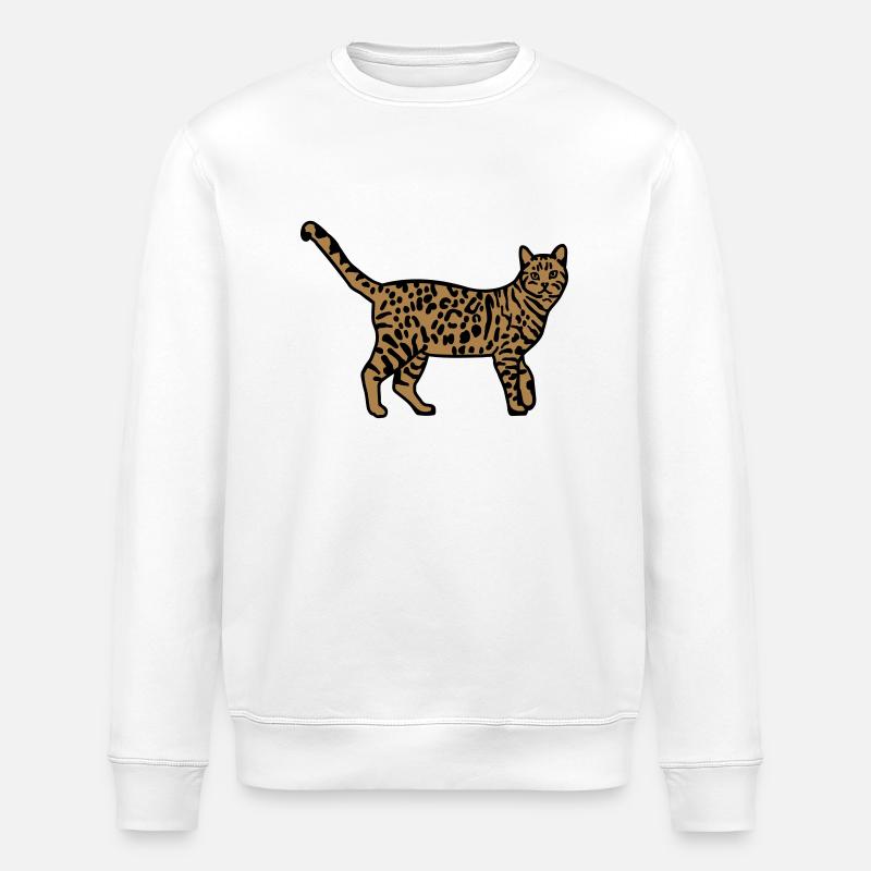 Katze - Stanley/Stella Unisex Bio-Sweatshirt ROLLER - Weiß