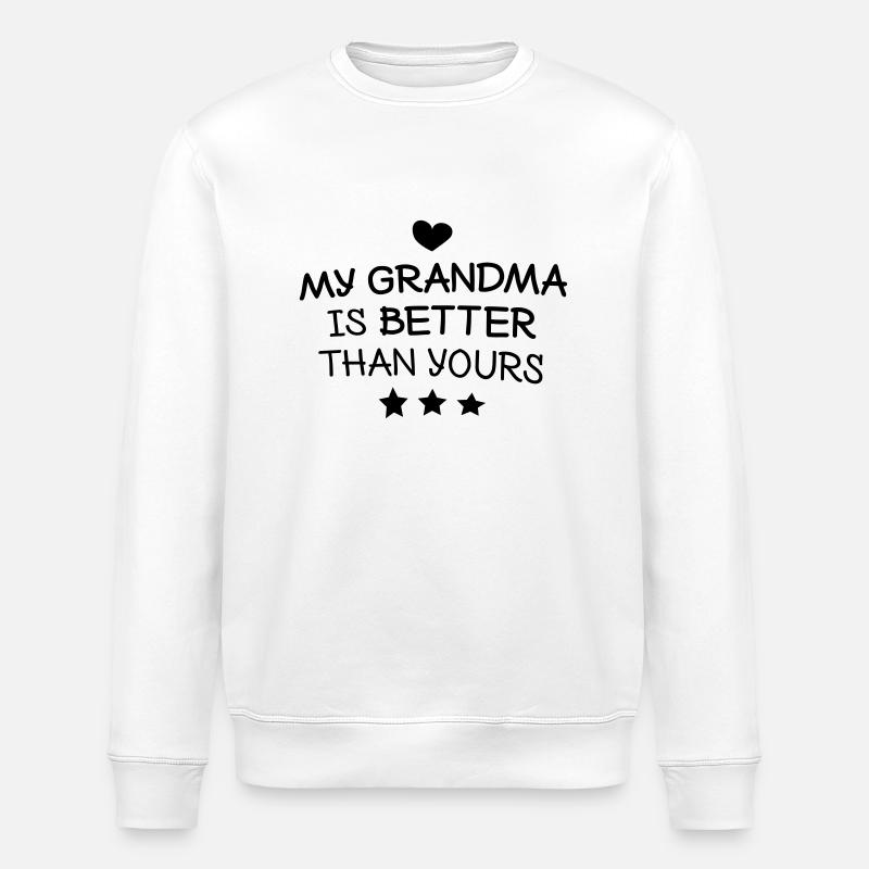 My Grandma ma grand-mère - Sweat bio ROLLER Stanley/Stella Unisexe - blanc