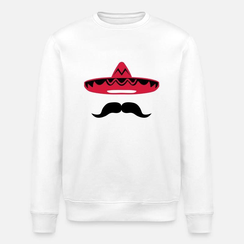chapeau mexicain moustache 200 - Sweat bio ROLLER Stanley/Stella Unisexe - blanc