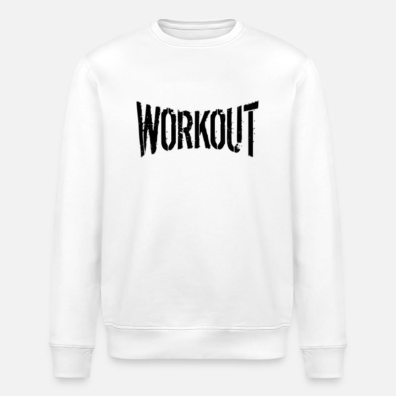 workout gym spray beast mode cool design tekst log - Stanley/Stella økologisk unisex-sweatshirt ROLLER - hvid