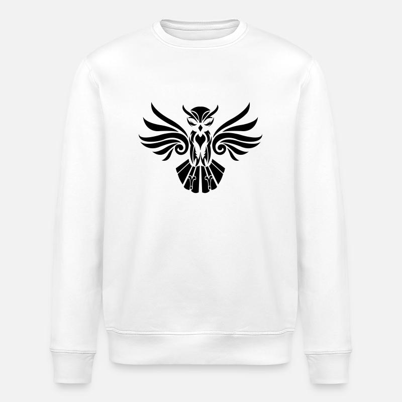 eule_tribal_001 - Stanley/Stella ROLLER Unisex Organic Sweatshirt - white