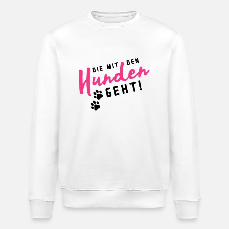 hunden die mit den - Stanley/Stella Unisex Bio-Sweatshirt ROLLER - Weiß