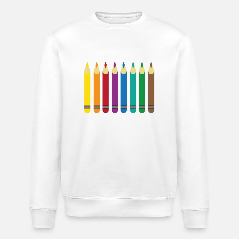 crayons de couleur - Sweat bio ROLLER Stanley/Stella Unisexe - blanc
